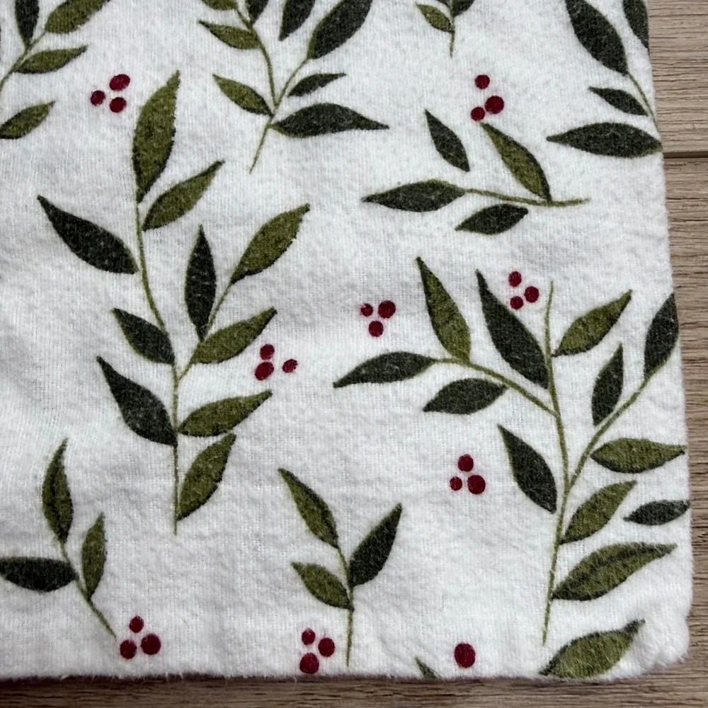 Twin Flannel Sheet Set Holiday Holly‎ Christmas Cotton Cozy Soft Winter